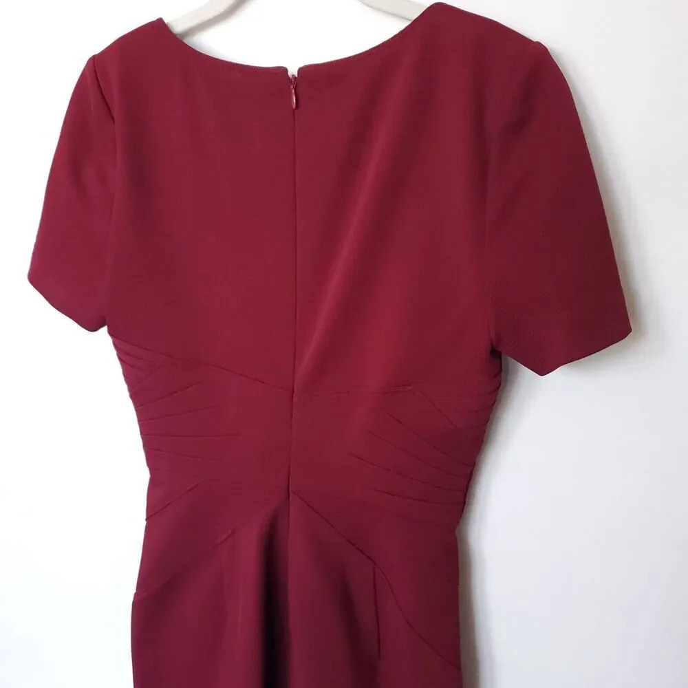Zac Posen Z Spoke Women Mini Dress Sheath Knee Length Size0 Burgundy Bodycon NWT - Picture 8 of 14